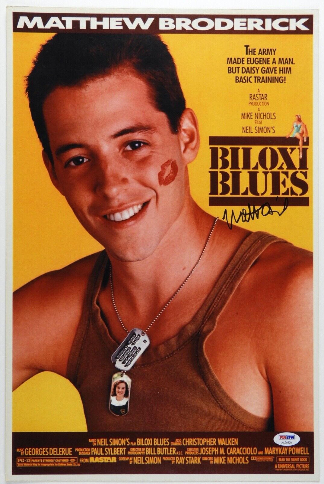 Mathew Broderick PSA Autograph Signed 11 X 17 Signed Photo Poster painting Biloxi Blues