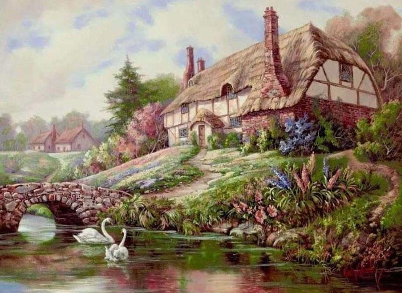 

Countryside House – Paint By Numbers - 40*50CM, 501 Original