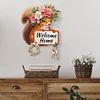 (US Only)Squirrel Theme Wood DIY Diamond Painting Hooks Home Decor Craft Kit for Wall