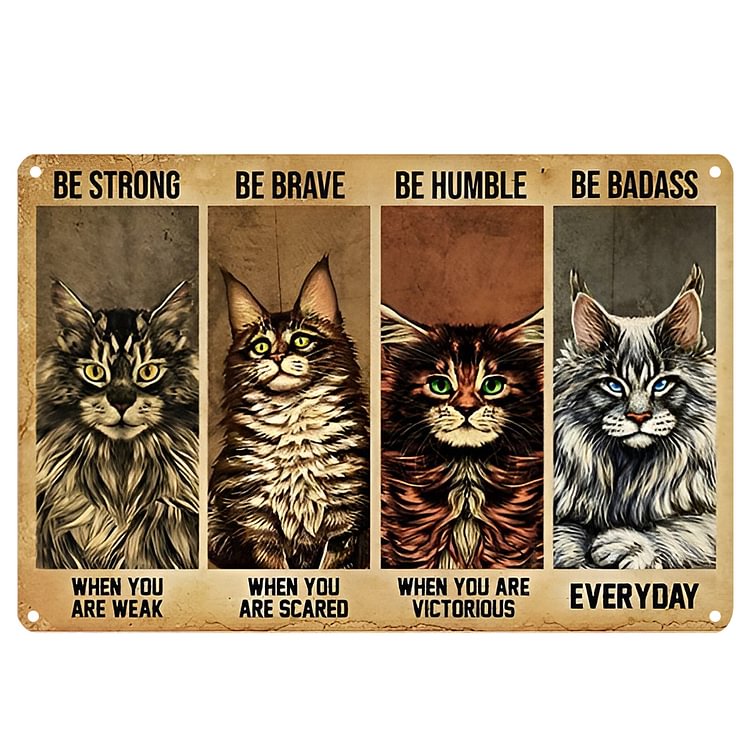 Quatre chats - Enseigne Vintage Métallique/Enseignes en bois - 20*30cm/30*40cm