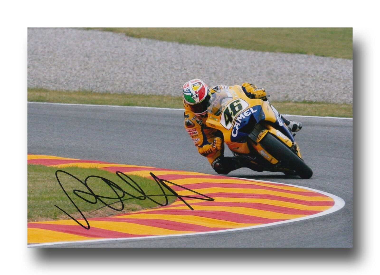 VALENTINO ROSSI HAND SIGNED 12X8 Photo Poster painting - MOTOGP AUTOGRAPH - YAMAHA.