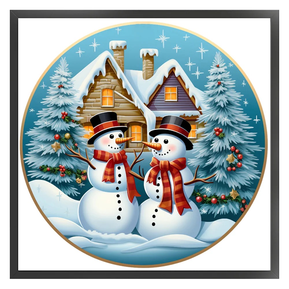 DIY Stamped Cross Stitch 11CT Full Embroidery 40*40cm - Christmas Snowman