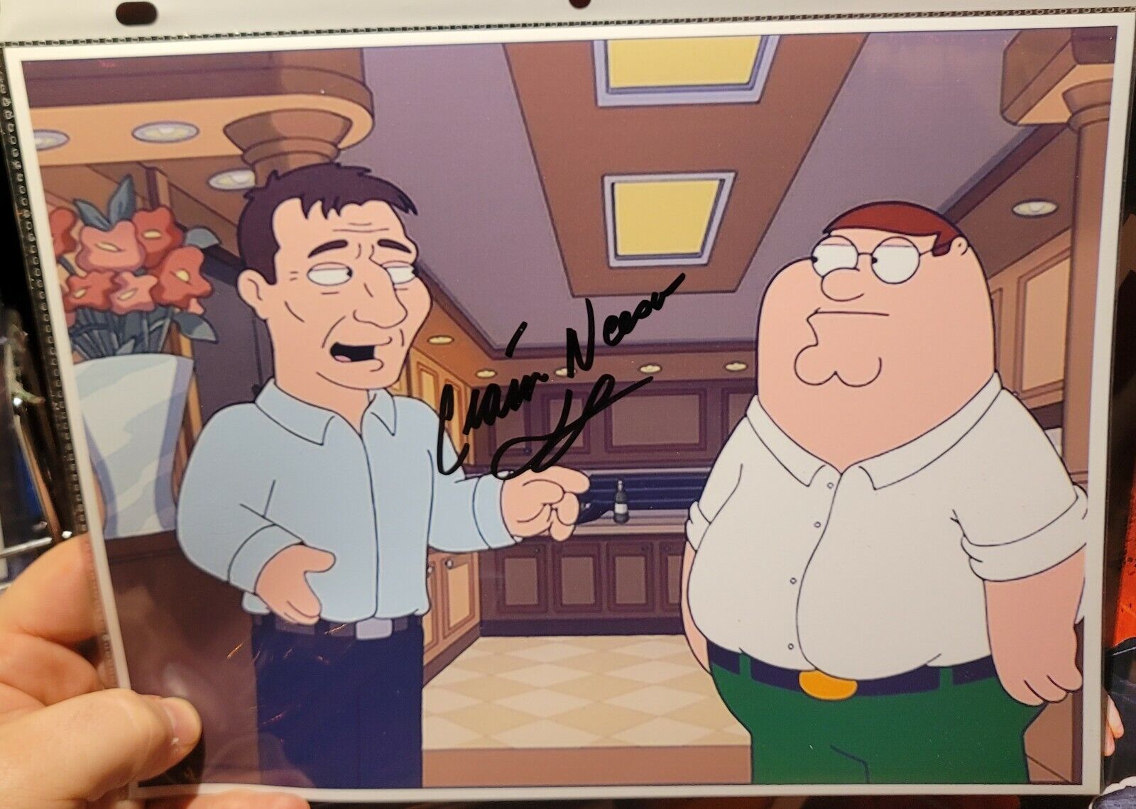 Liam Neeson Family Guy hand signed autographed 8 1/2×11 Photo Poster painting