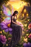 Luxury AB Velvet Diamond Painting Kit - Flower Fairy