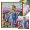 Lavender Girl - 16CT Stamped Cross Stitch 25*30cm/9.84*11.81in