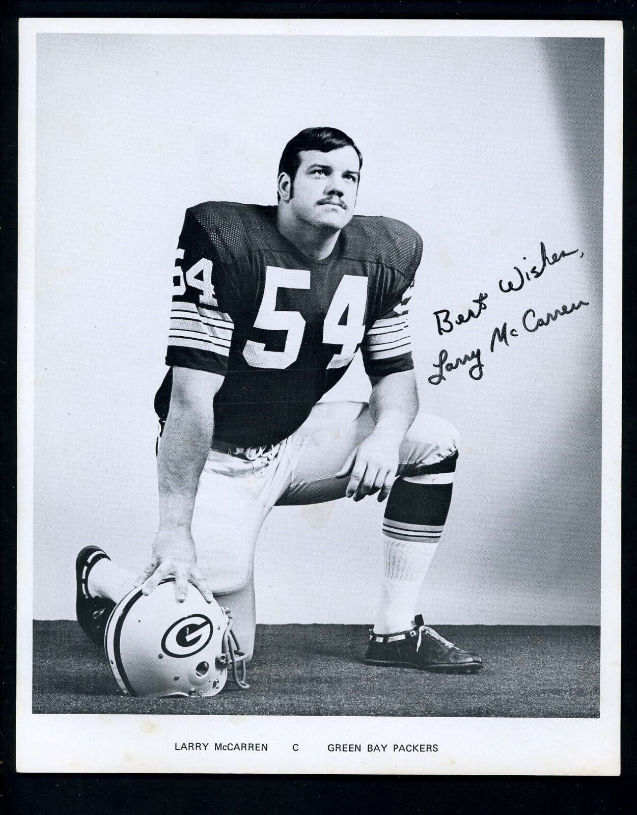 Larry McCarren Green Bay Packers circa 1970's Team Issued Premium Press Photo Poster painting