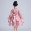 Kid Girls Embriodery Flower  Princess Tutu Birthday Party Dresses