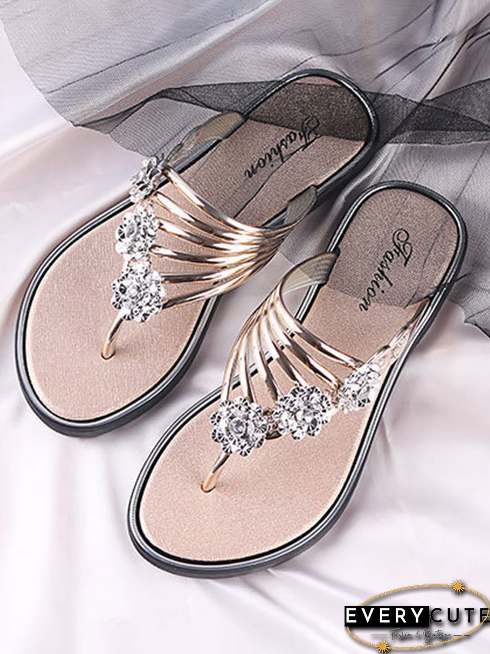 Women's Diamond Flat Thong Sandals