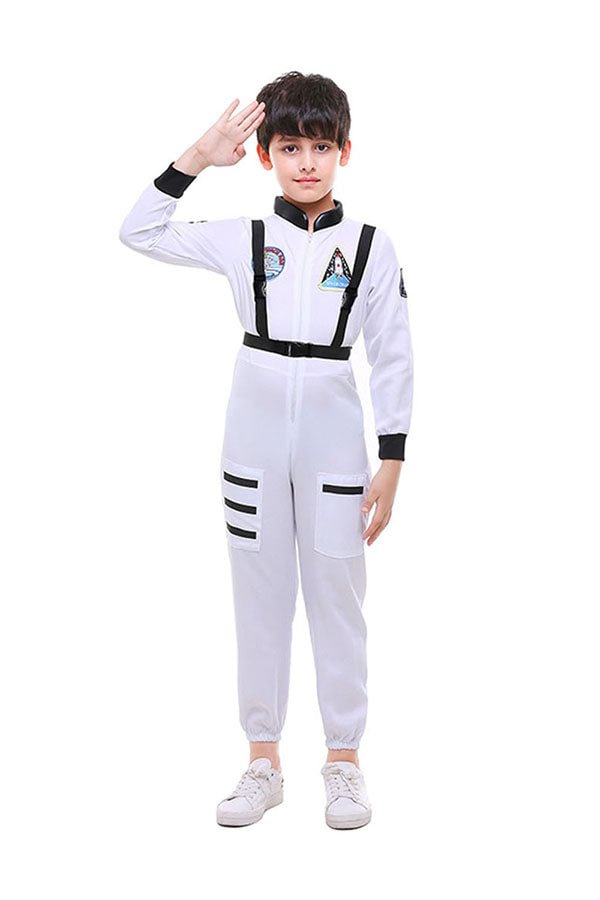 Adjustable Straps Halloween Astronaut Kids Costume White-elleschic