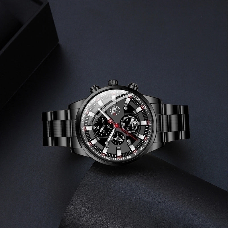 Retro Geometric Single Folding Buckle Quartz Men’s Watches