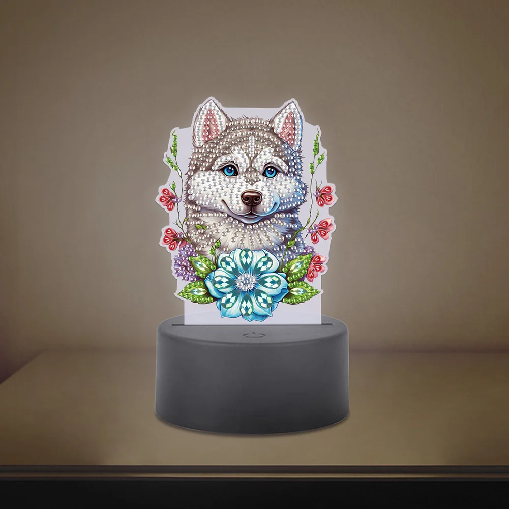 DIY Wolf Diamond Painting LED Lamp Diamond Painting Night Light