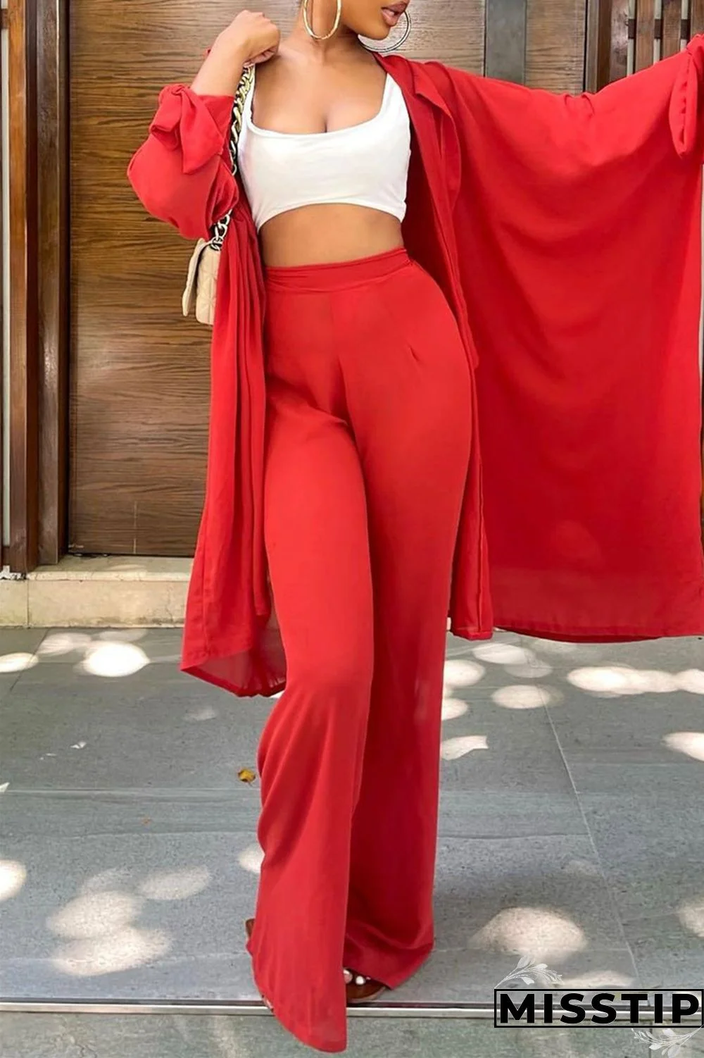 Black Fashion Casual Solid Cardigan Pants Long Sleeve Two Pieces