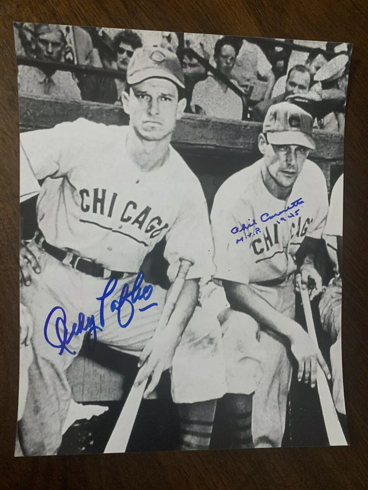 Andy Pafko Phil Cavarrette Dual Signed Chicago Cubs 8x10 Photo Poster painting