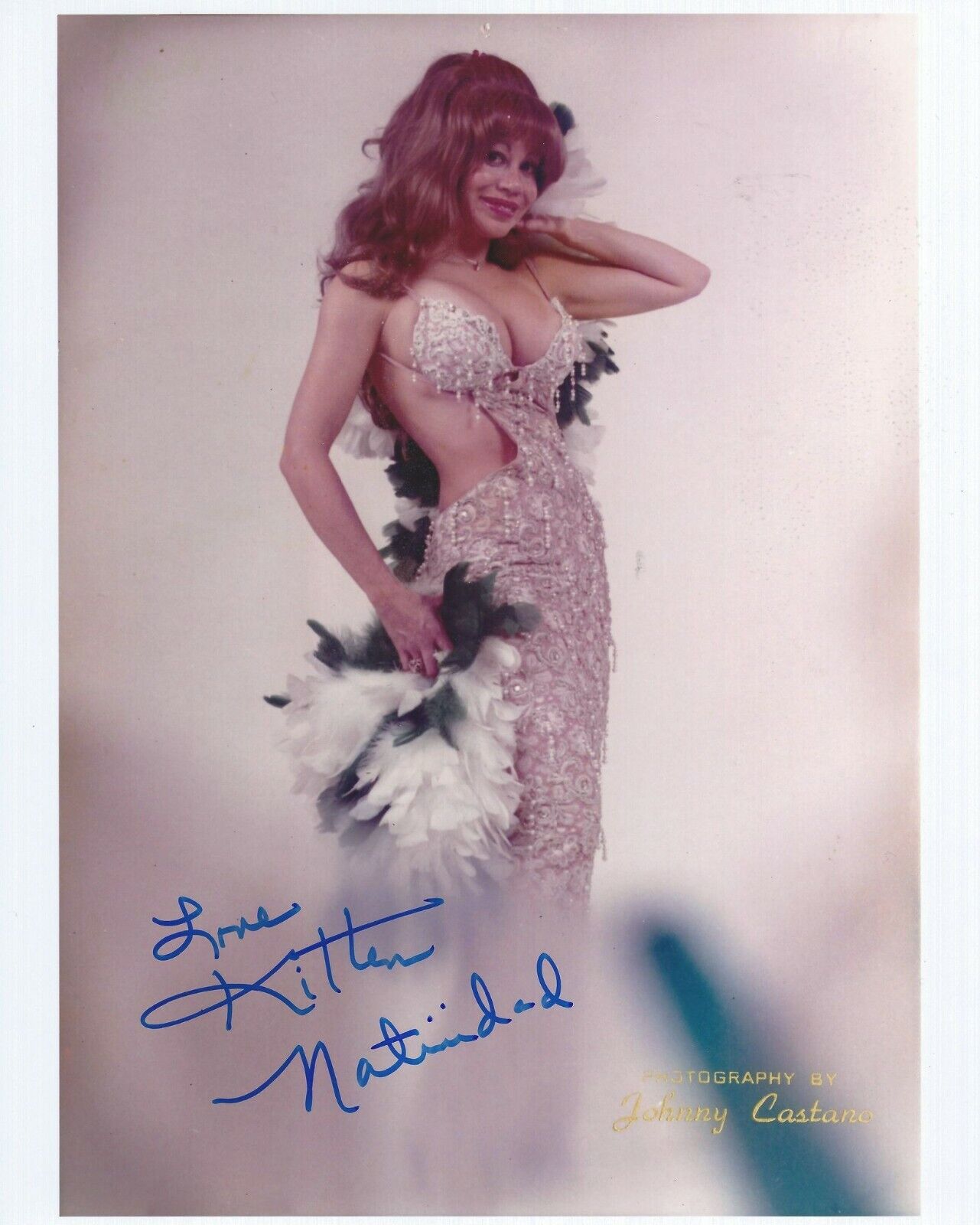 Buxom Adult Film Star Kitten Natividad Signed 8x10 Photo Poster painting