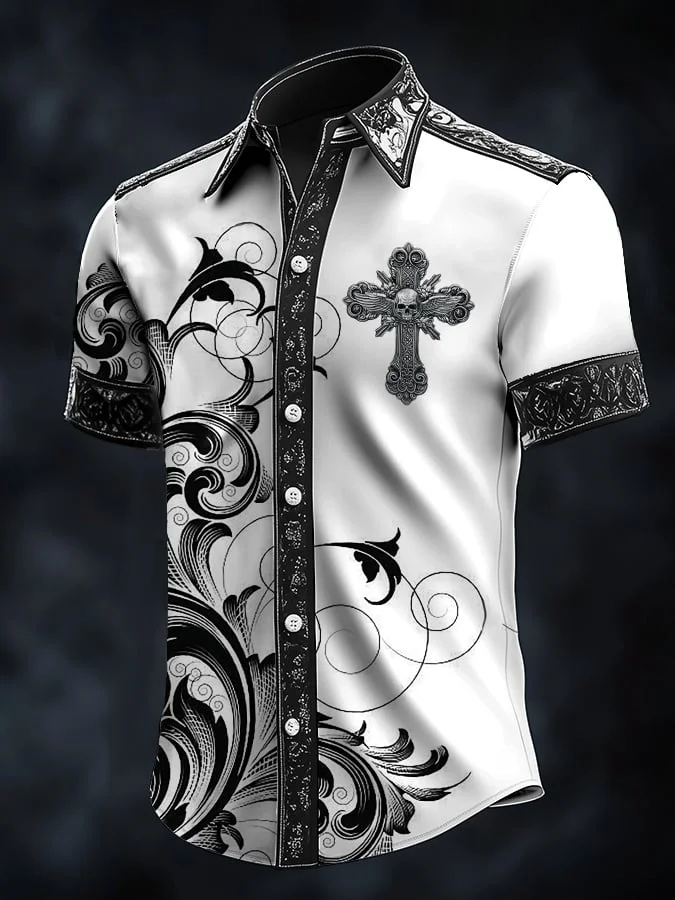 Men's Casual Retro Gentleman Satin Shirt 