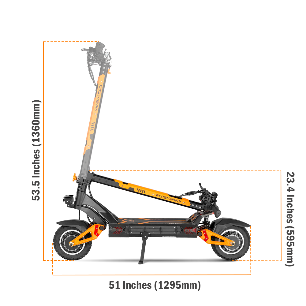  KuKirin G3Pro Electric Scooter Adults, 2400W Dual Motor,  52V/23AH Portable High Capacity Battery, Up to 49Miles Range & 40MPH Max  Speed, 10 Off Road Tires, Foldable Electric Scooter : Sports