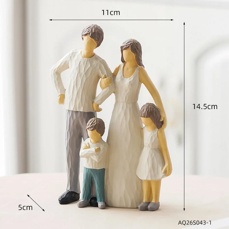 Family Character Home Decoration Accessories Resin Figurines Desk Decoration Nordic Bedroom Decor Mother's Day Holiday Gifts