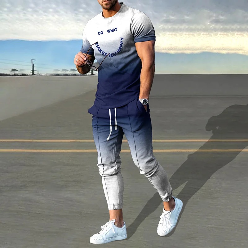 Men's Solid Sports Casual Short Sleeve Polo Shirt And Pants Co-Ord