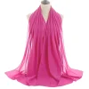 Plain Color Soft Chiffon Long Gauze Shawl Women Hijab