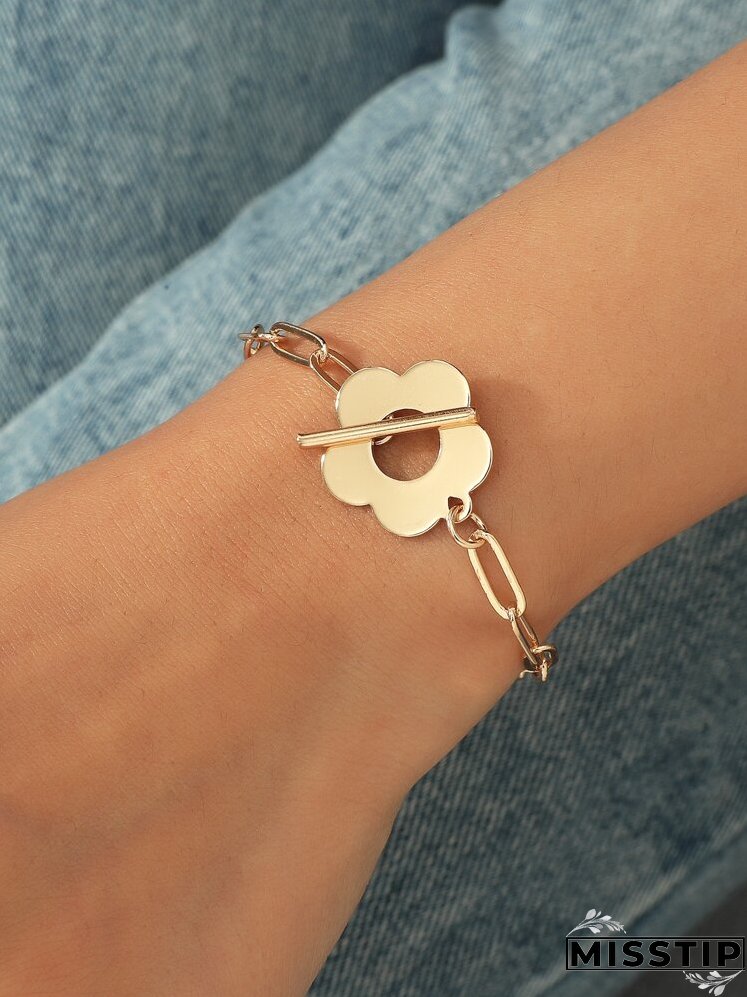 Flower Decor Chain Bracelet