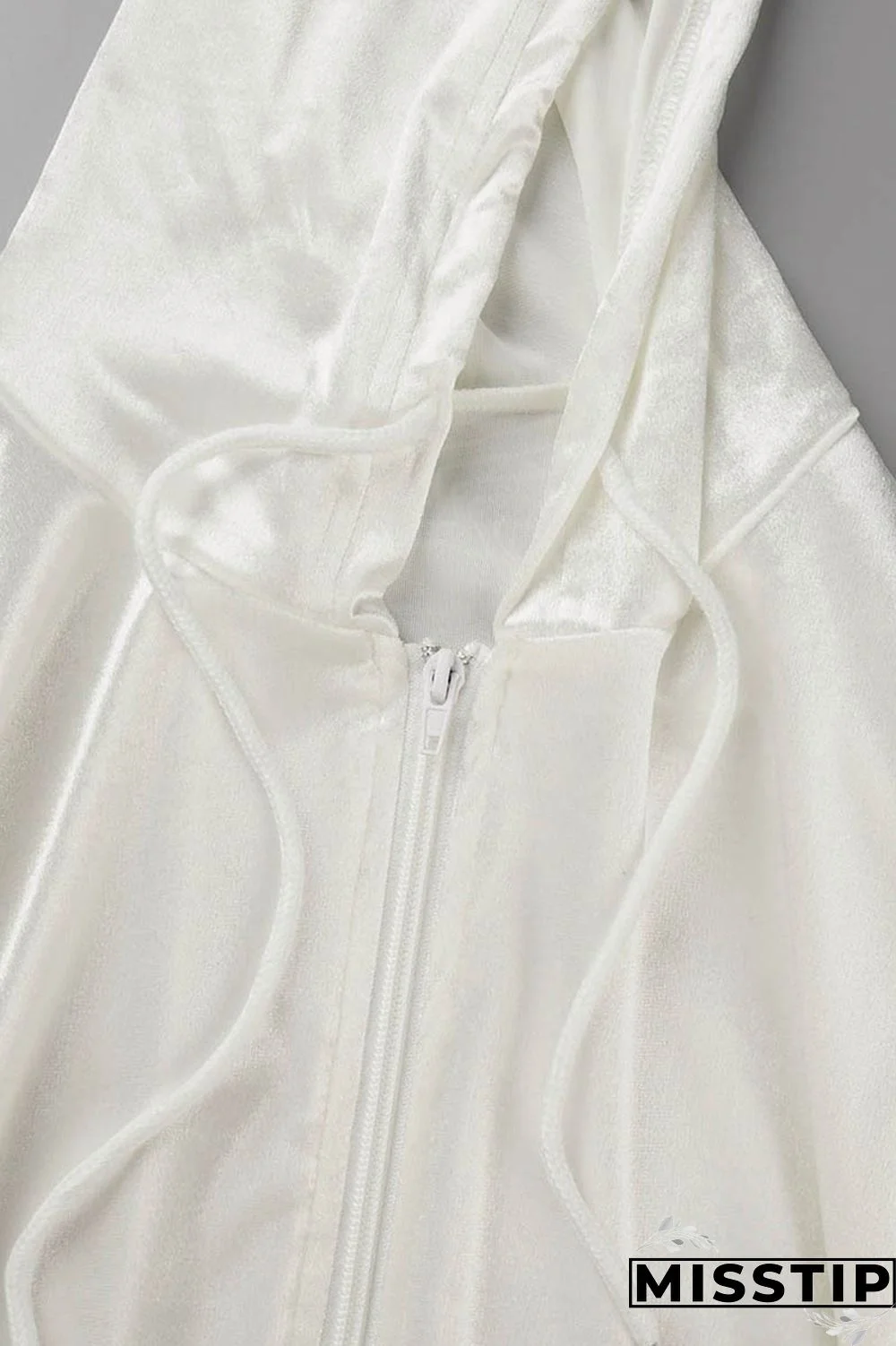 White Casual Solid Patchwork Hooded Collar Long Sleeve Two Pieces