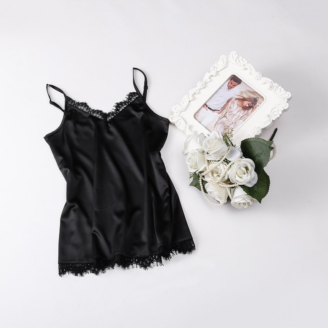 CARTOONH Summer Korean Fashion Silk Women Camis Streetwear Satin Sexy Tops Lace Sleeveless White Female Tank Tops  XXXL/4XL White Shirt
