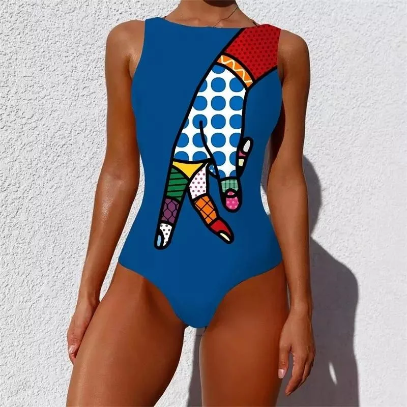 ABEBEY  Print One Piece 2023 Swimsuit Closed Large Size Swimwear Push Up Women Flower Vintage Body Swim Beach Pool Bathing Suit