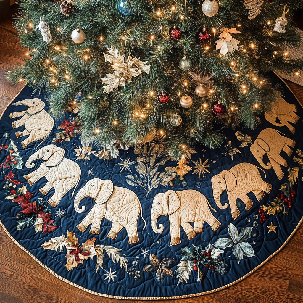Wild Winter Christmas Quilted Tree Skirt NCU0VH1214