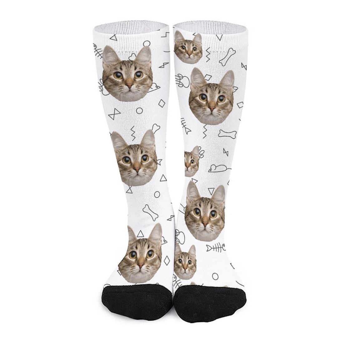 Custom Cat Face Socks