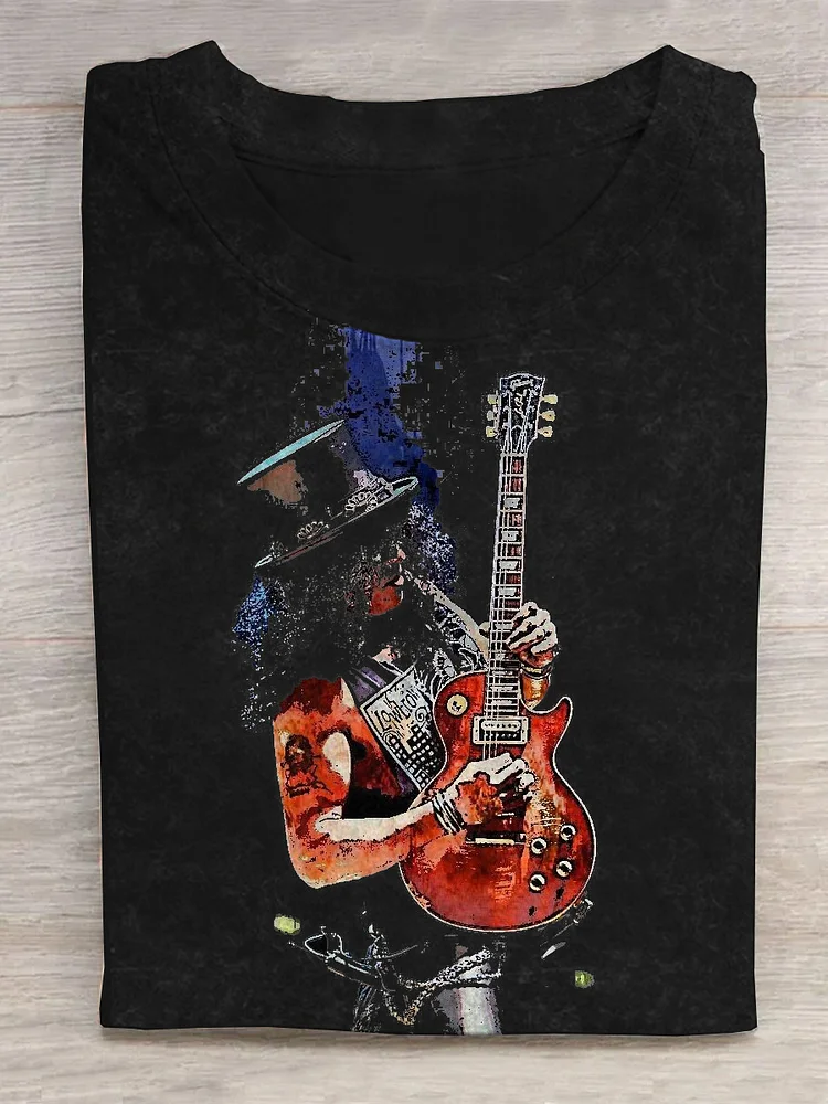 Teecade Teecade  Broken Rock Guitar Player T-shirt