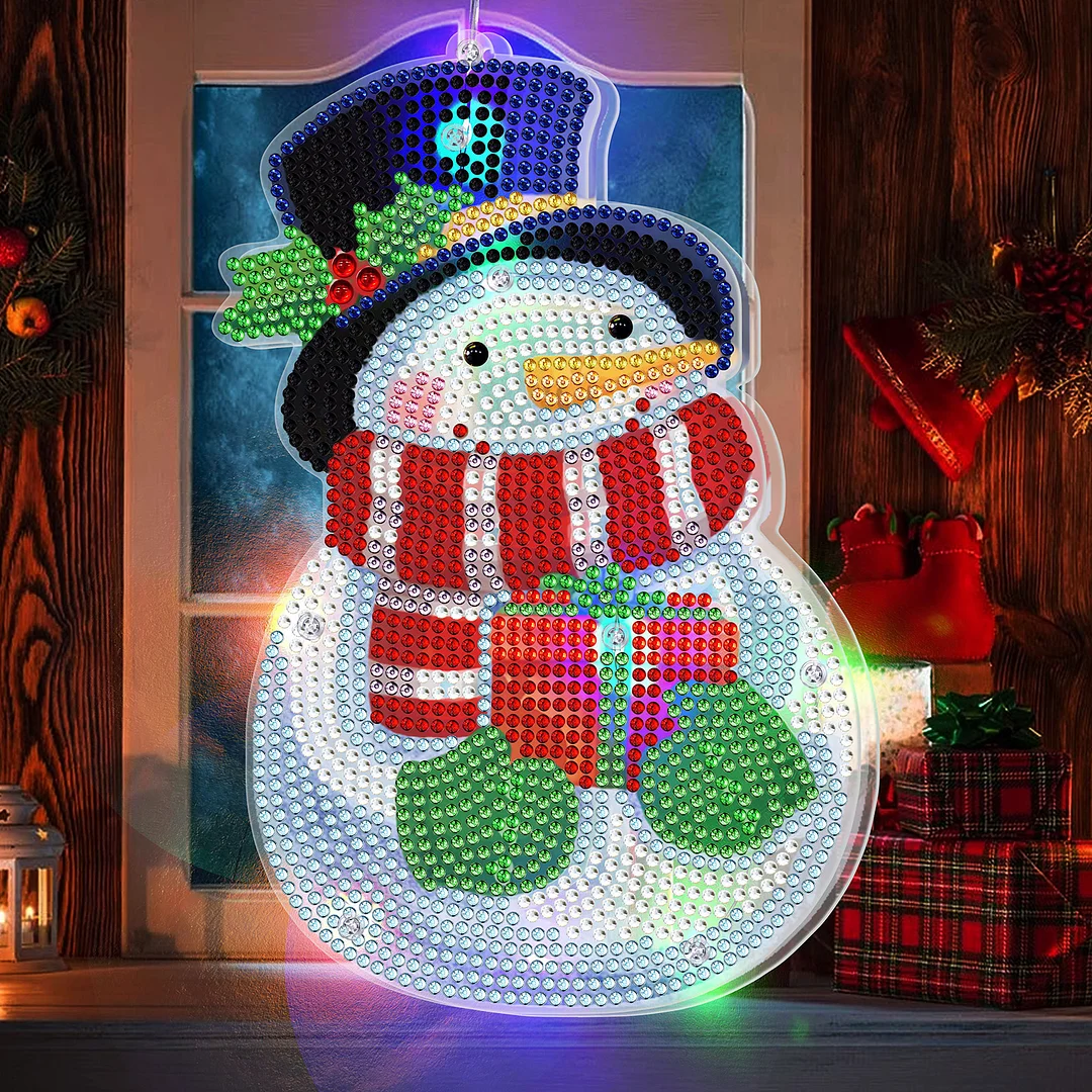 5D Christmas Diamond Painting Hanging Light Festive Rhinestone Lamp Pendant