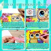 Cartoon Diamond Art Monthly Flip Tabletop Calendar January 2027 - December 2028 Small Desktop Calendar Planner 24 Months for Living Room Bedroom Office Desk Gift Giving
