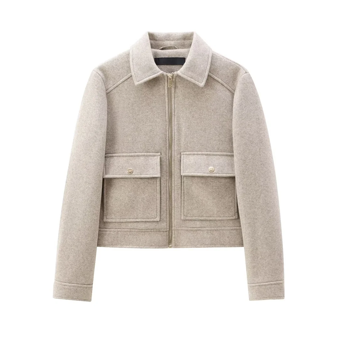 Nigikala Nigikala Women's Dress 2025 Autumn Zipper Collar Long-Sleeved Jacket Baseball Jacket Women L52255