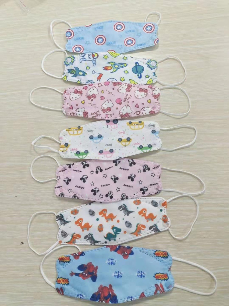 kf94儿童口罩印花口罩4层熔喷布口罩防护口罩鱼型口罩儿童口罩