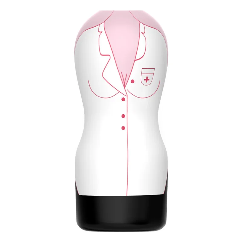 Nurse Cheongsam Manual Aircraft Cup Men's Simulated Penis Exercise Masturbation Cup Adult Products - Rose Toy