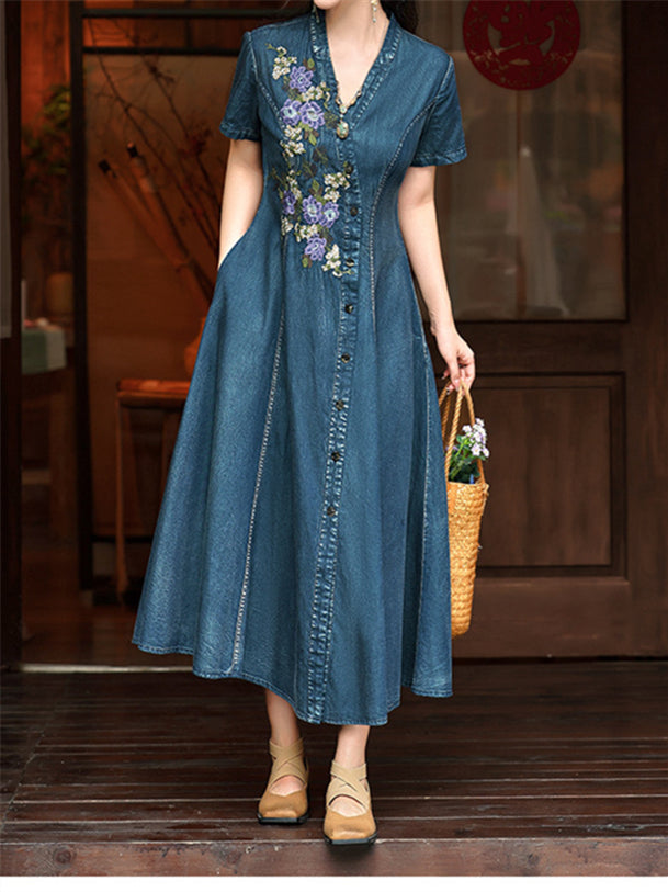 Women Long Sleeve V-neck Graphic Floral Printed Top