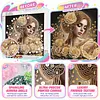 Dame aux perles de rose dor&eacute;e, kit sp&eacute;cial de perceuse partielle en forme DIY pour adultes, d&eacute;butants, d&eacute;coration int&eacute;rieure, peintures de diamants, art de pierres pr&eacute;cieuses 30x30cm