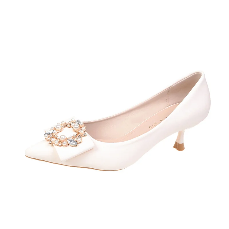 Yyvonne Yyvonne Spring And Summer New Commuter Temperament Rhinestone Thin Heel Pointed Women's High Heels Single Shoes Direct Women