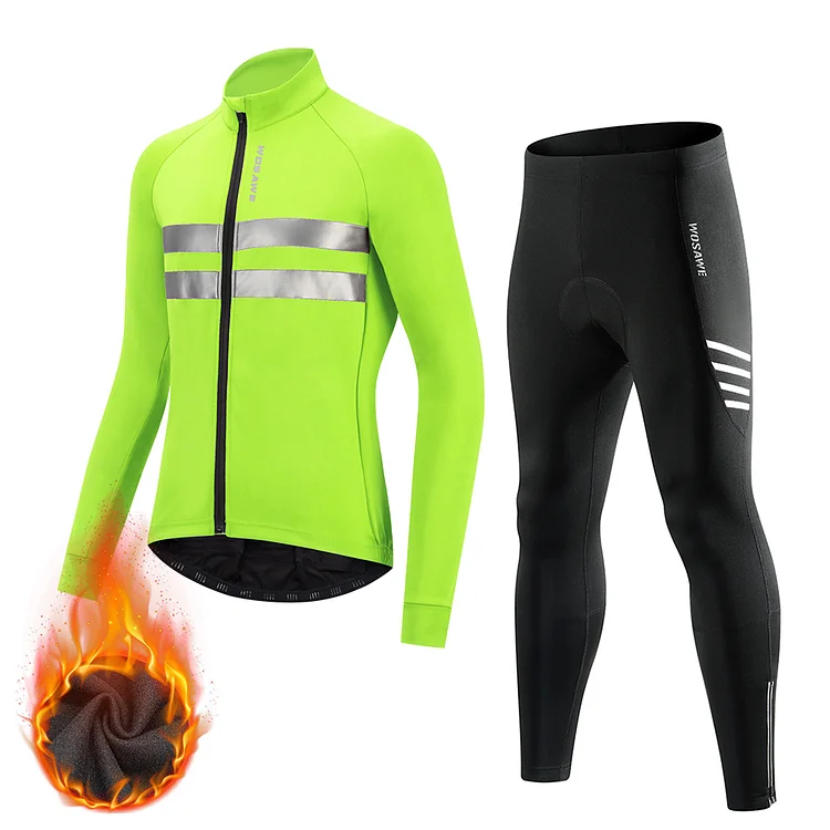 Men's Reflective Winter Warm Cycling Jacket & Tights