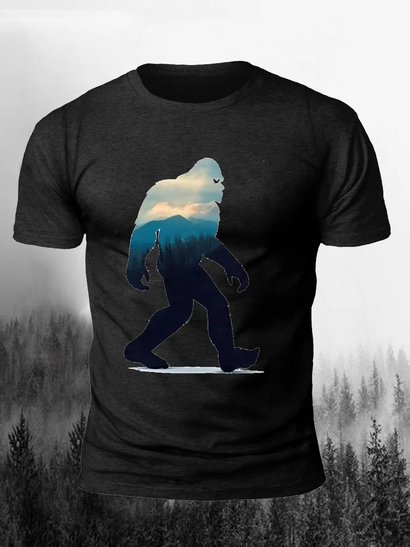 Mountain Forest Creative Orangutan  Print Short Sleeve Men's T-Shirt in  mildstyles