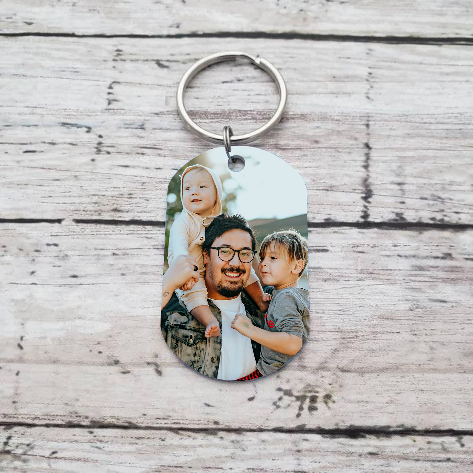 3 Names - Personalised Dad Keychain Custom Name & Photo Keychain Father's Day Gifts-Jessemade AU