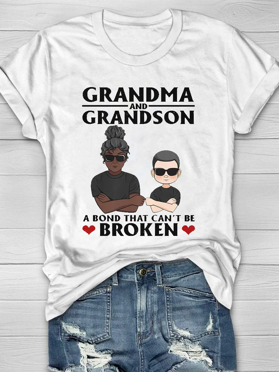 Grandma And Grandson A Bond That Can't Be Broken Short Sleeve T-Shirt