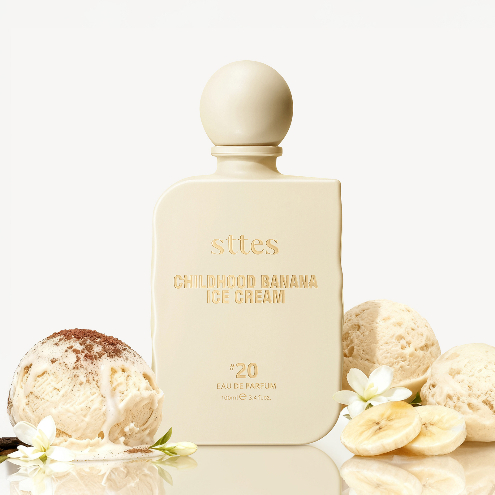 Sttes #20 Childhood Banana Ice Cream Memories Hair Perfume for Women &ndash; Gourmand Eau de Parfum with Banana Ice Cream, Caramel & Vanilla, 100ml / 3.4 fl oz