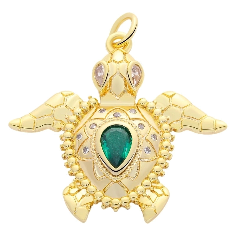 1 Piece 18 * 24mm Alloy Copper Pearl Zircon Tortoise Wings Butterfly Pendant