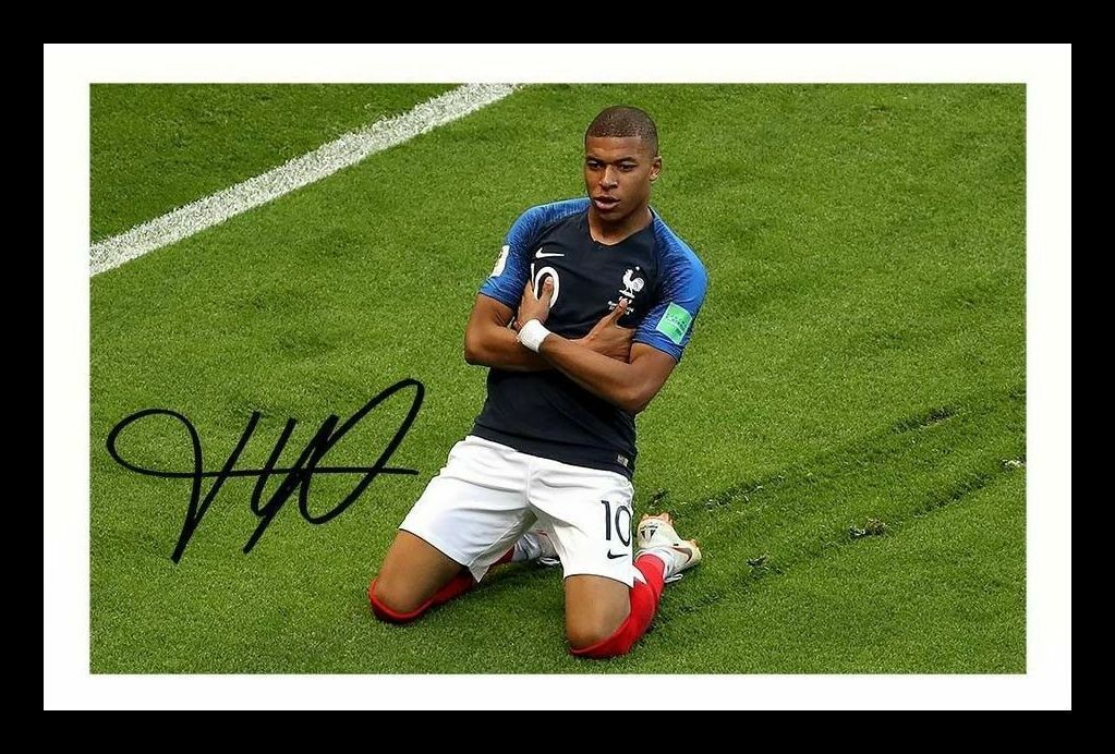 Kylian Mbappé - France Autograph Signed & Framed Photo Poster painting