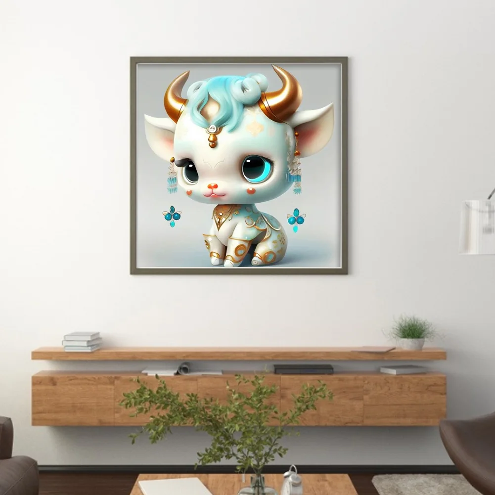 11CT Full Stamped&nbsp;Cross Stitch - Zodiac Ox(Canvas|40*40CM)