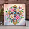 (Pre-Framed)Flower Cross-Special Shape Diamond Painting Kit(29x29cm)