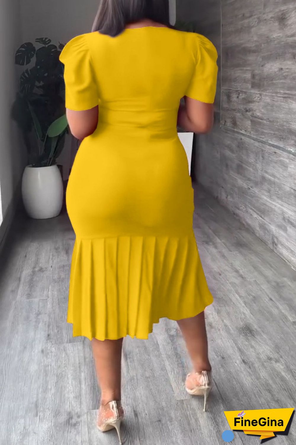 Red Casual Solid Basic O Neck Short Sleeve Dress