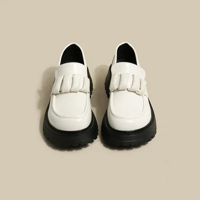 Vintage Platform French Faux Leather Loafers / DarkAcademias /Darkacademias