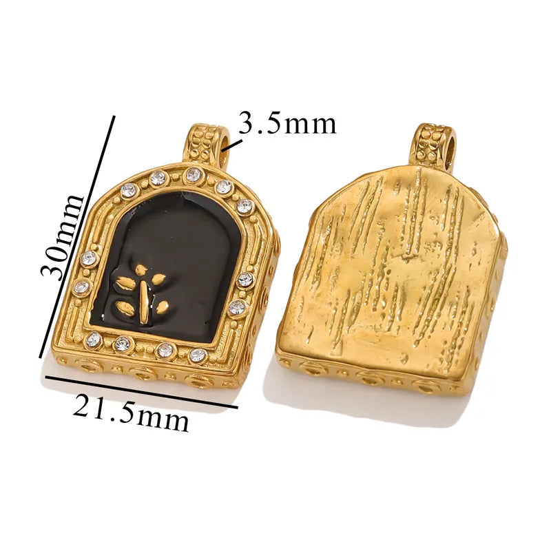 1 Piece 18 * 23mm 19mm 20.5mm 304 Stainless Steel Leaf Rose Flower Pendant Jewelry Accessories